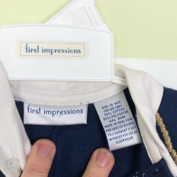 FIRST IMPRESSIONS deadstock nwt vintage My First Christmas onesie 12 month size - Picture 8 of 9